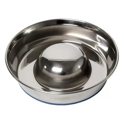 Premium Stainless Steel Slow-Feed Dog Bowl