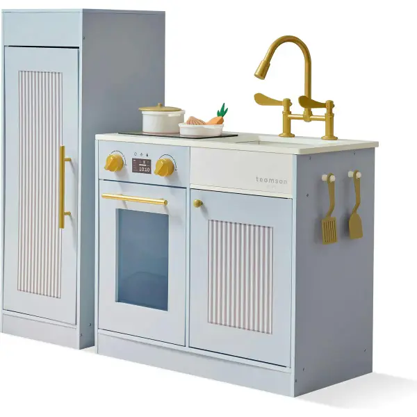 Teamson Kids Little Chef Chester Wooden Play Kitchen With 12 Accessories