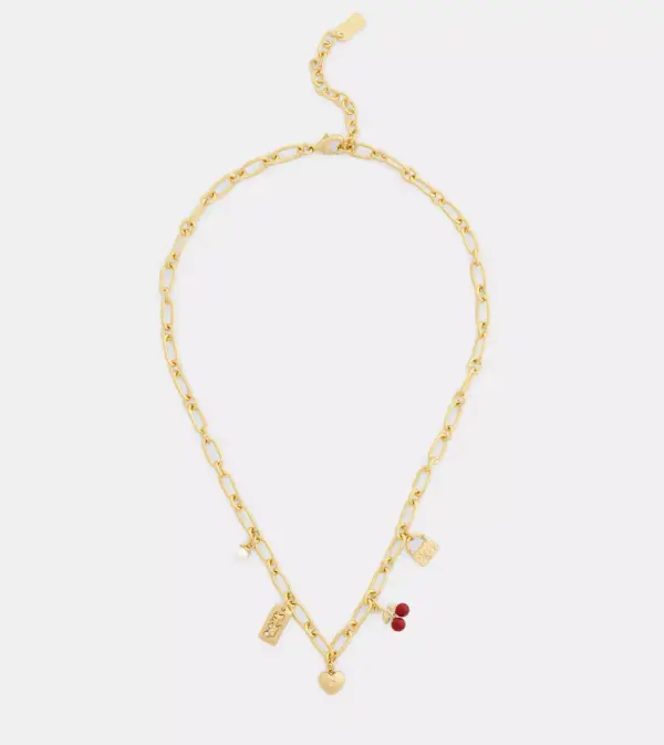 Cherry And Heart Charm Necklace