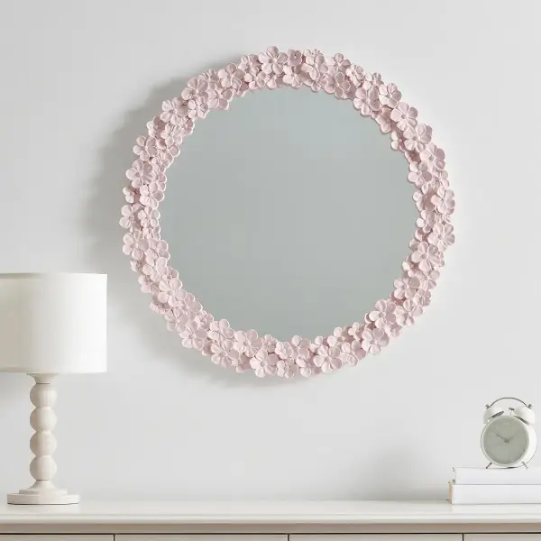 Hydrangea Round Mirror (28")