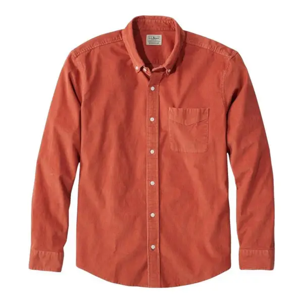 Comfort Stretch Corduroy Shirt, Long Sleeve, Traditional Untucked Fit
