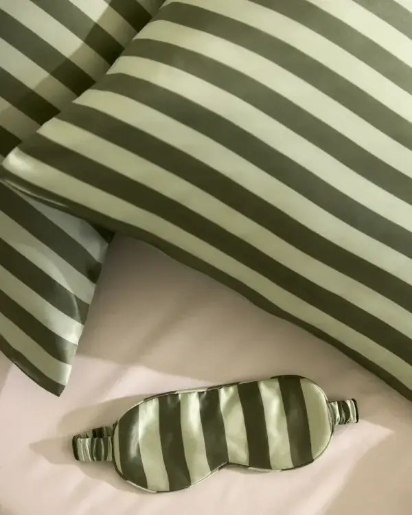 Silk Pillowcase - Wasabi Stripes