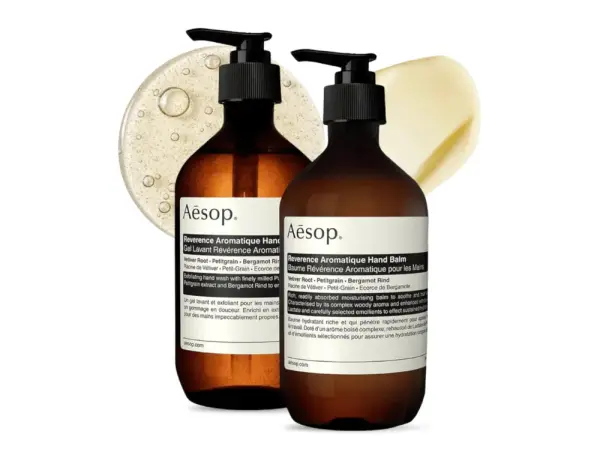 Aesop Reverence Hand Wash & Balm Set | Woody, Earthy Duo that Exfoliates & Hydrates Hands | 16.9 oz / 500mL (Set of 2)