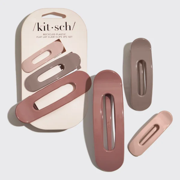 Flat Lay Claw Clip 3pc Flat - Terracotta