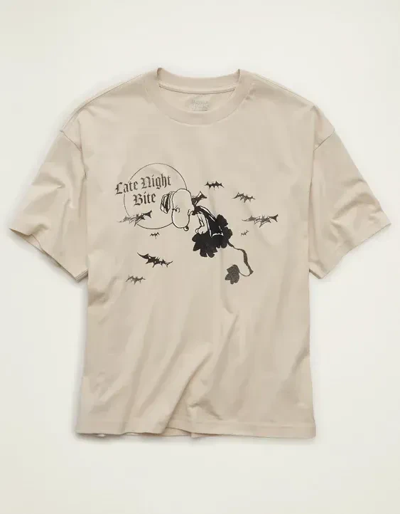 AE Boxy Fit Snoopy Halloween Graphic T-Shirt