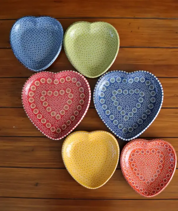 Handmade Heart Serving Plates - Mexican Pottery, Lead-Free
