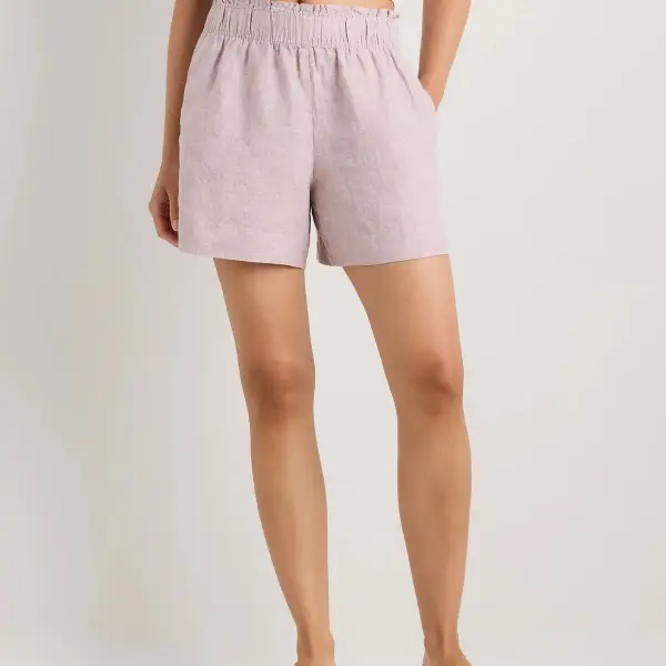 100% European Linen High Waisted Shorts