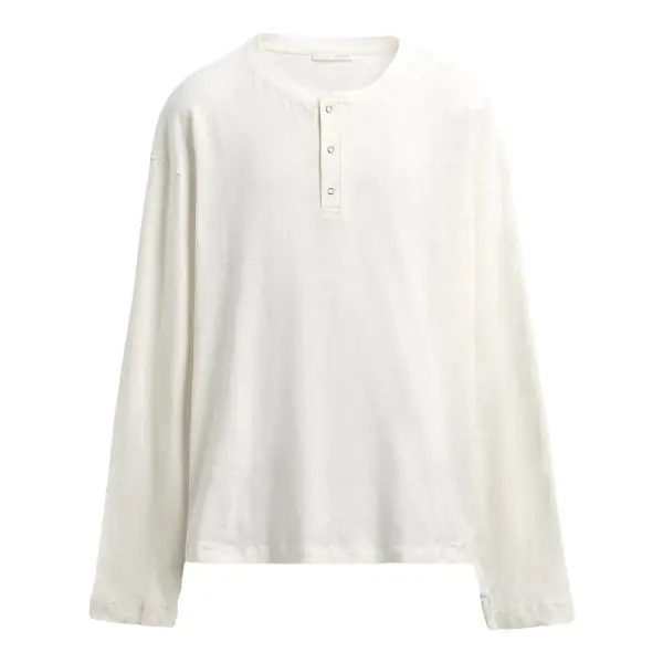 Cotton - Linen Henley T-Shirt