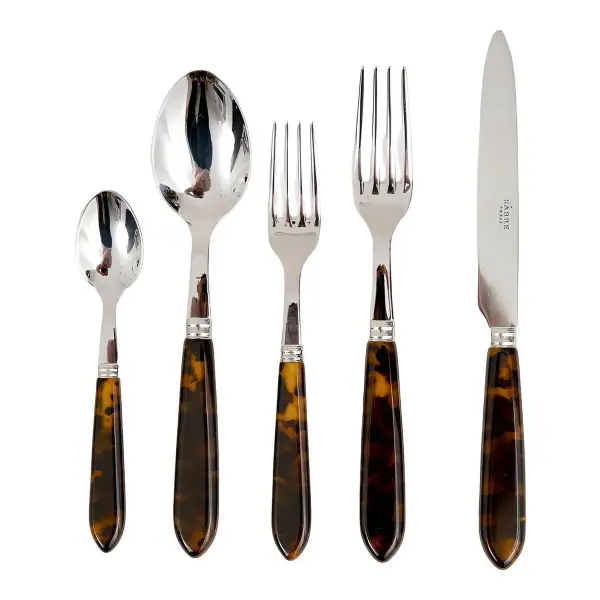 Faux Tortoise 5 Piece Place Setting