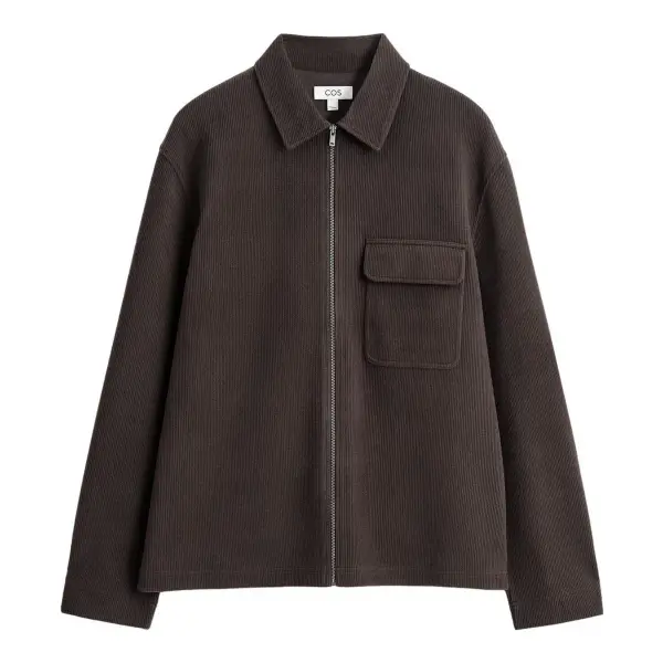 Corduroy Jersey Zip Up Overshirt