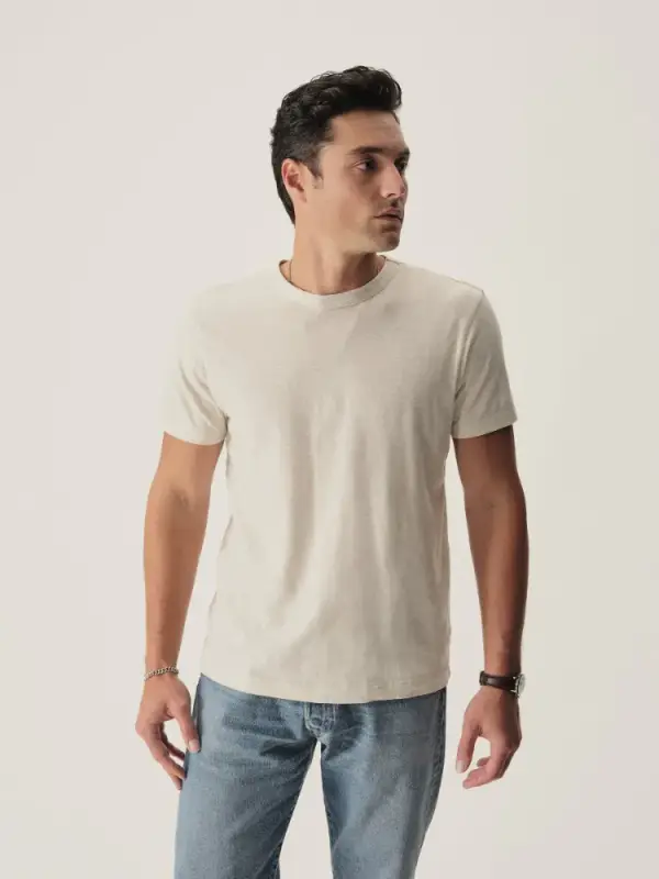 Heather Oat Pima Classic Tee
