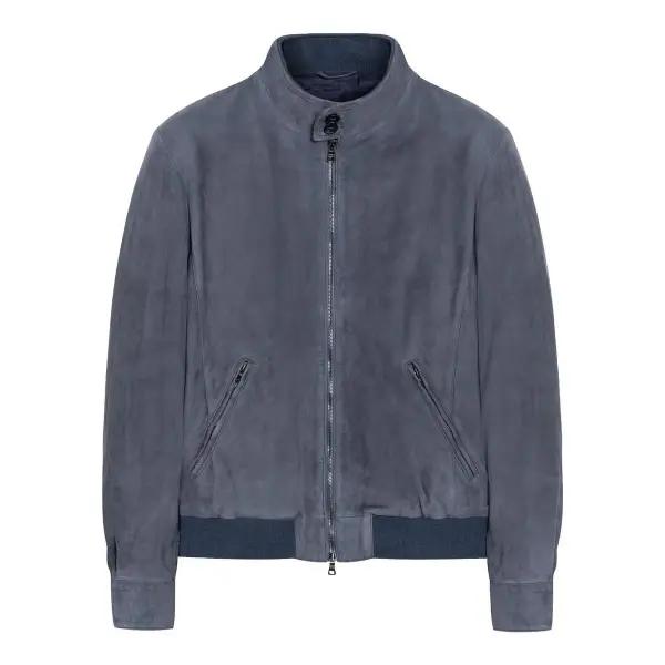 Classic Bomber Jacket in Goatskin Suede Leather