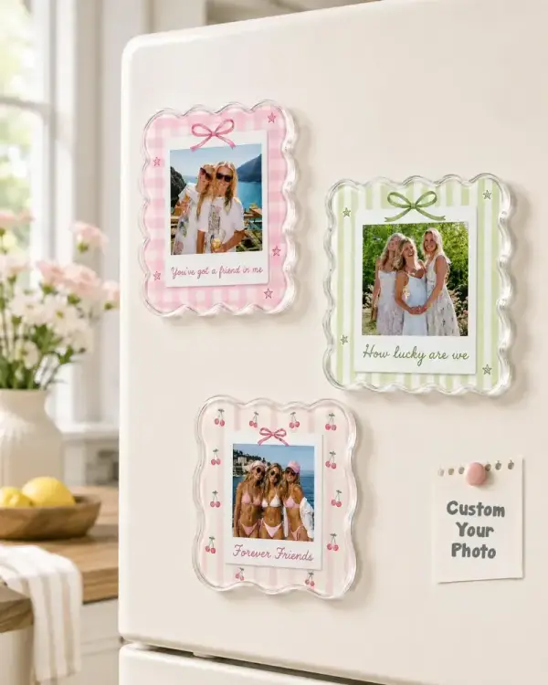 Custom Bestie Photo Fridge Magnet, Custom Best Friend Birthday Gift, BFF Gift, Friendship Gift, Gifts For Bestie, Soul Sister Gift