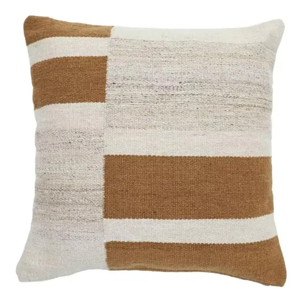 Oversized Blocked Woven Square Throw Pillow