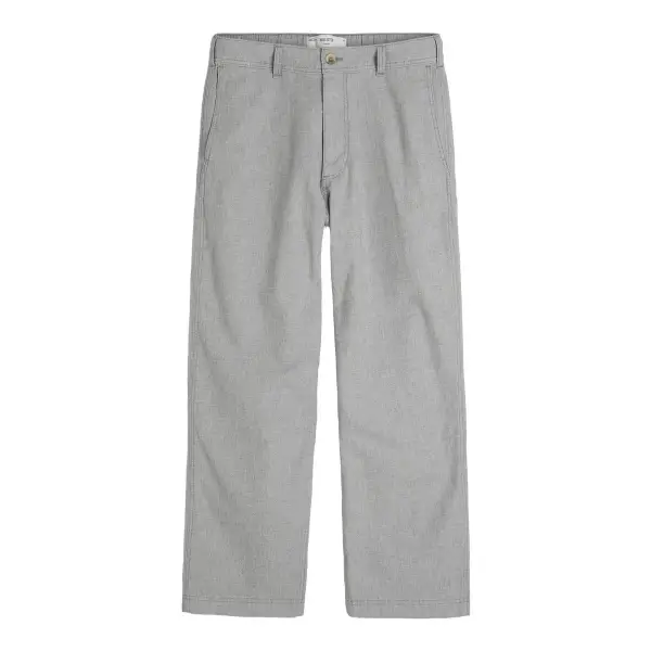 Linen-Blend Flex Waist Baggy Pants