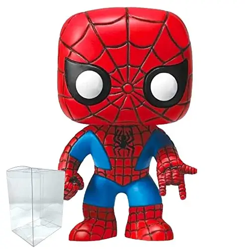 Blue Salamander Emporium Protector with Vinyl Figure Bundle - Includes Spider-Man Funko Pop #03 with Plastic Protective Case, Collectible Gift Idea