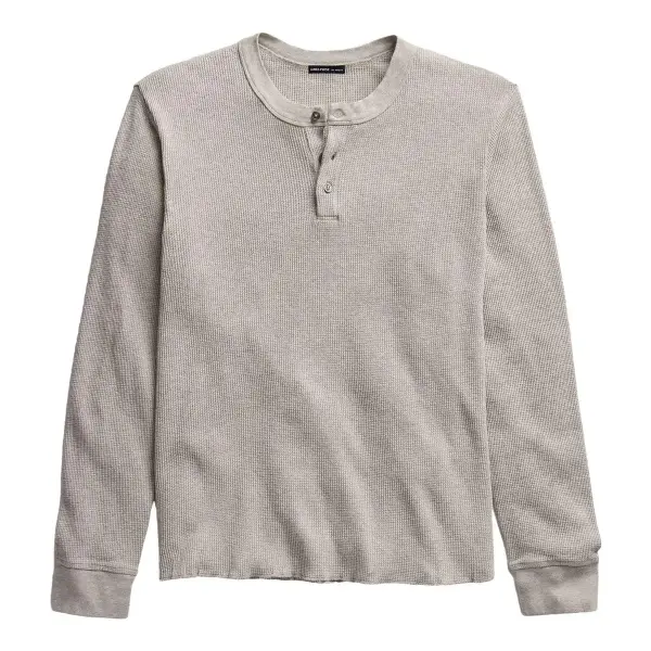 Cotton Linen Thermal Henley Top