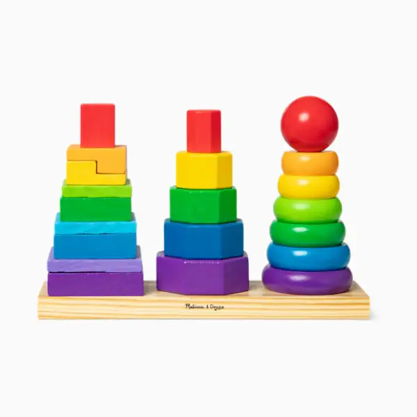 Melissa & Doug Geometric Stacker Wooden Educational Toy