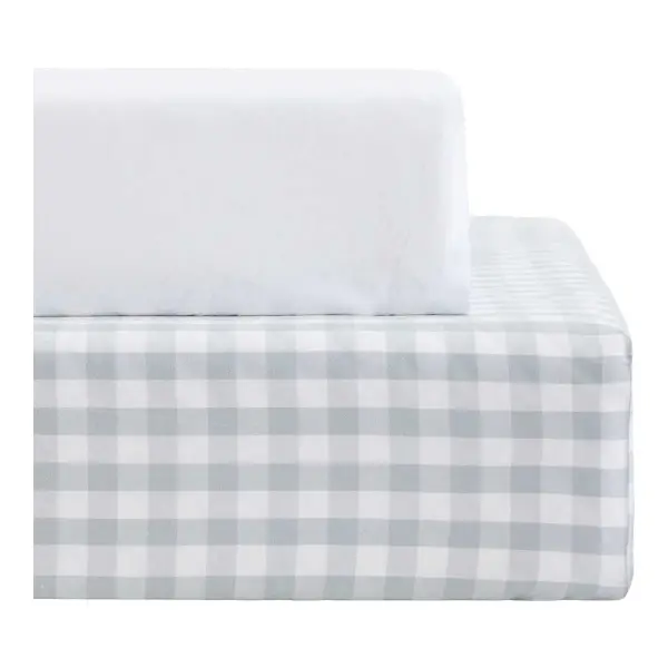 Organic Percale Gingham Crib Sheet 2-Pack