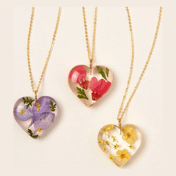 Birth Month Flower Heart Necklace