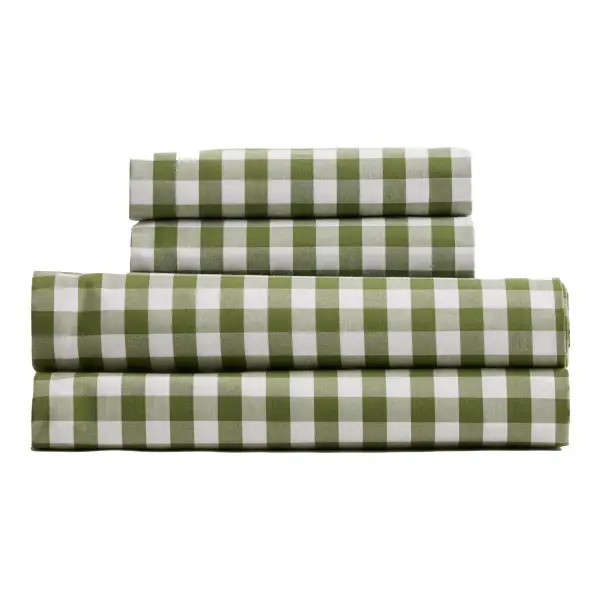 Classic Organic Percale Gingham Sheet Set