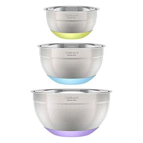 Stainless Steel Mixing Bowls with Non-Slip Base, Set of 3