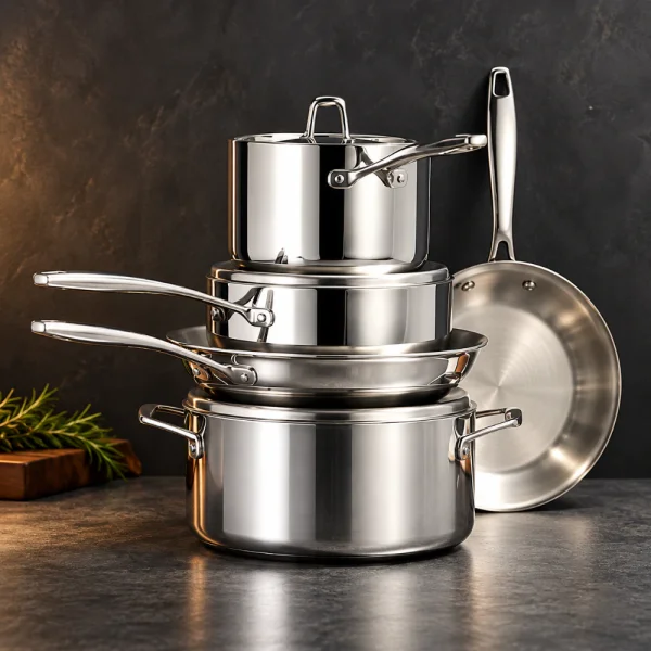 Tramontina Signature Tri-Ply Clad 8-Piece Stainless Steel Cookware Set 80116/247DS - The Home Depot