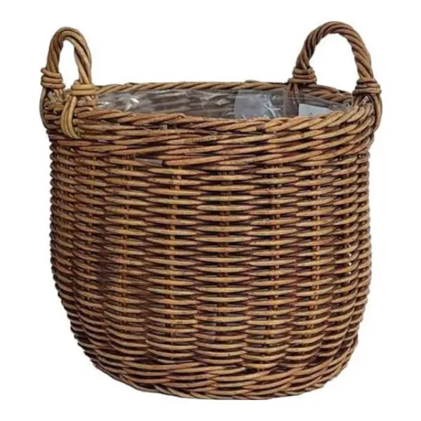 Honeybloom Haven Polyrattan Lined Basket Planter