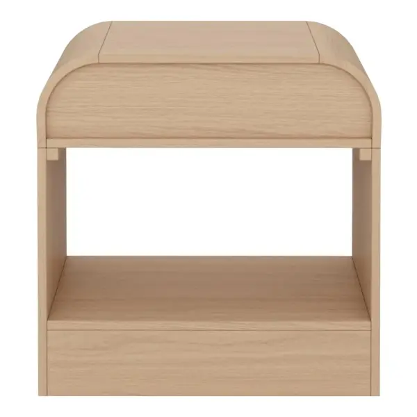 Mid-Century Wood Arched Nightstand