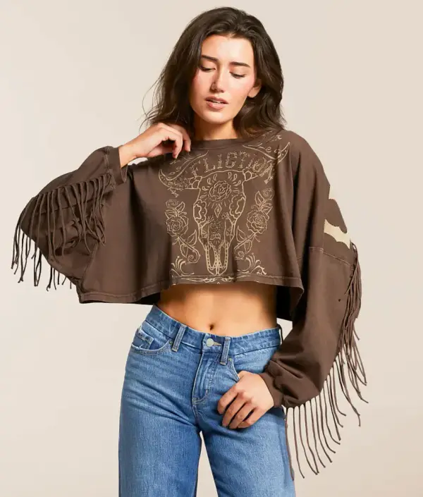 Crystal Canyon Cropped Fringe T-Shirt