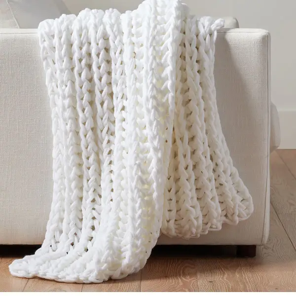 Colossal Ribbed Handknit Throw