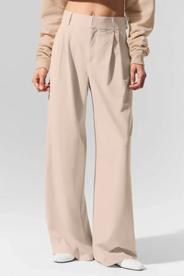 High-Waist Dreamscape Trouser (Long) - Macadamia