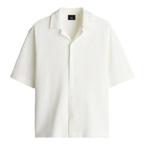Loose Fit Ribbed Resort Short Sleeve Shirt