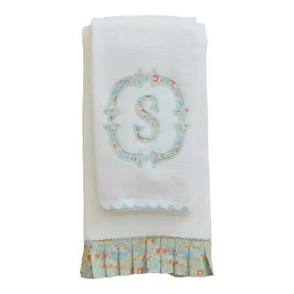 Applique Powder Bath Towels (pair)