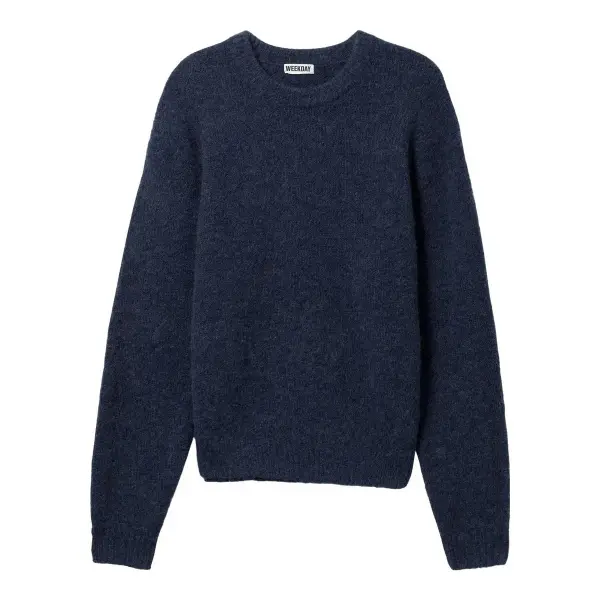 Regular Knitted Wool Blend Sweater