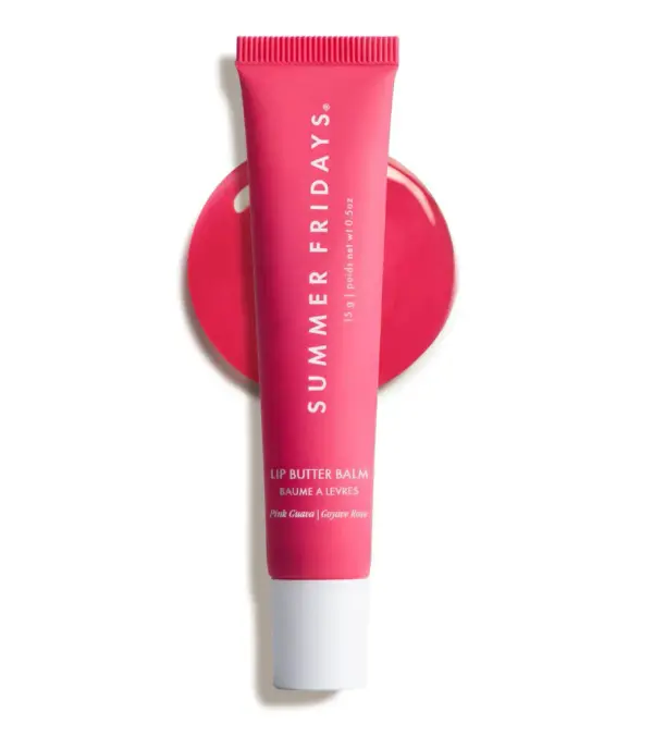 Summer Fridays Tinted Lip Butter Balm - Conditioning Vegan Lip Balm for Instant Moisture, Shine & Hydration - Sheer-Tinted, Soothing Skincare - Pink Guava (.5 Oz)