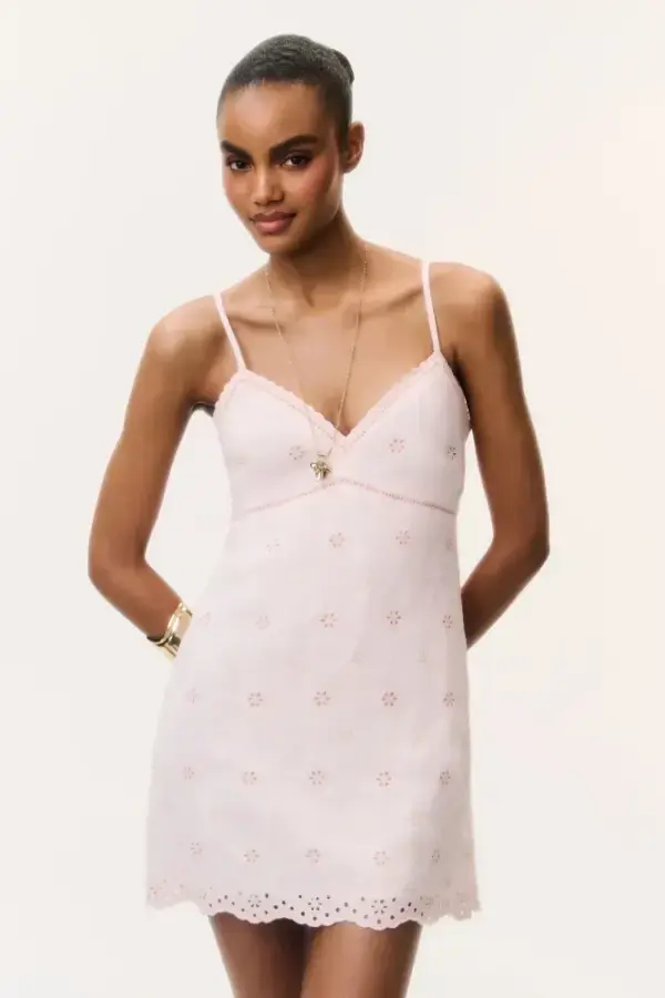 Becklyn Eyelet Linen Mini Dress