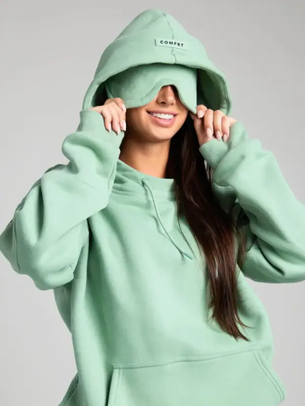 Airplane Mode Travel Hoodie with Eye Mask | Comfrt