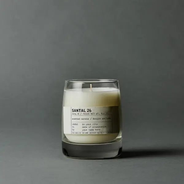 LE LABO Santal 26 Scented Candle 245 Grams 8.6 Ounce Glass jar Boxed Made in USA, Cream