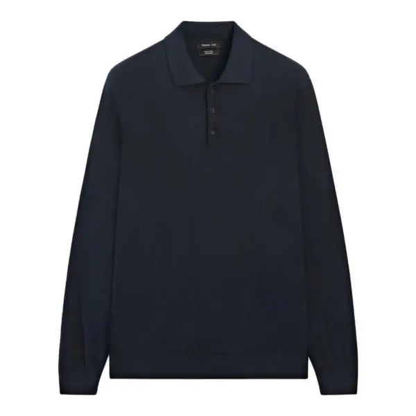 Cotton Knit Polo Sweater