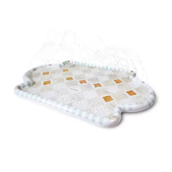 Exclusive Resort Collection Splash Pad Play Sprinkler - Travertine Tiles: Portable PVC Kids Water Toy