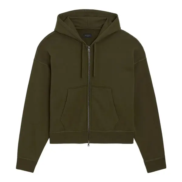 Relaxed Portuguese Terry Full-Zip Hoodie