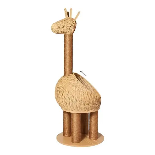 Giraffe 51" Wicker Cat Tree & Condo