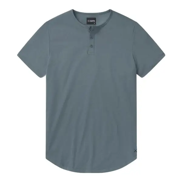 AO Henley Curve-Hem Tee Top