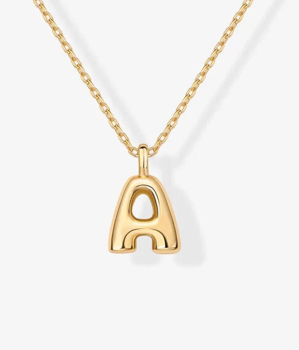 PAVOI Bubble Initial Pendant Necklace