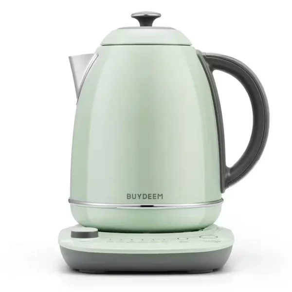 BUYDEEM 7-Cup 1.7 L Stainless Steel Electric Tea Kettle with Temperature Control and Boil Dry Protection-Cozy Greenish HD-K740-CG - The Home Depot