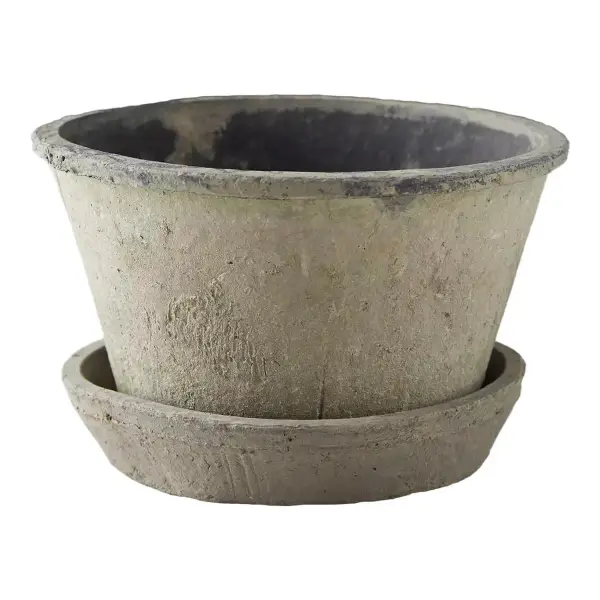 Earth Fired Clay Thin Rim Pot + Saucer Set