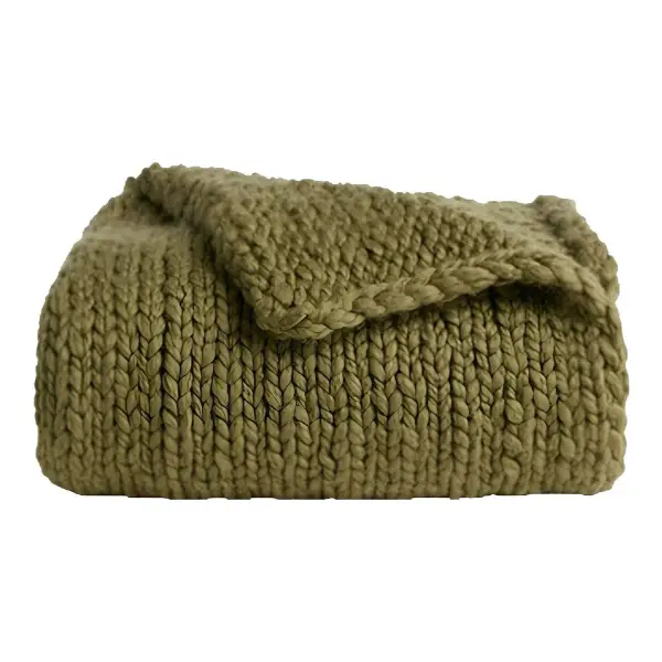 Chunky Hand Knit Wool Throw