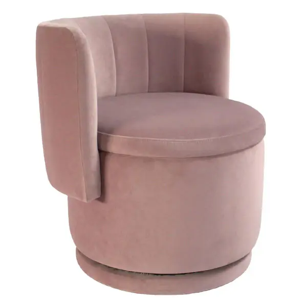 Swivel Chair with Storage Ottoman