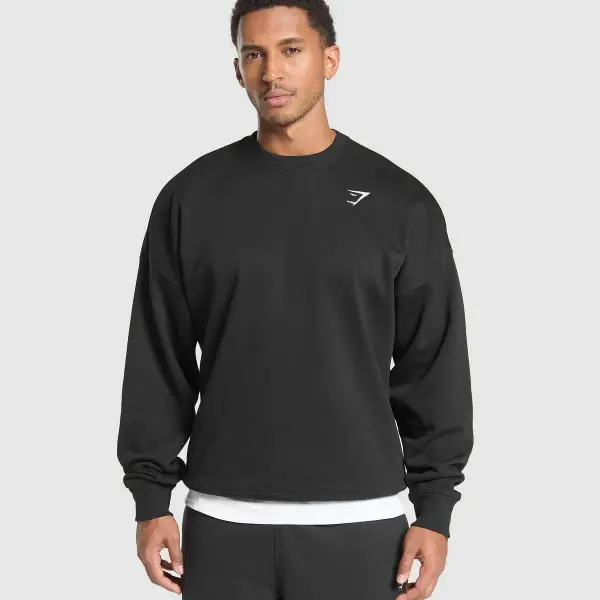 Oversized Crest Crew Sweatshirt